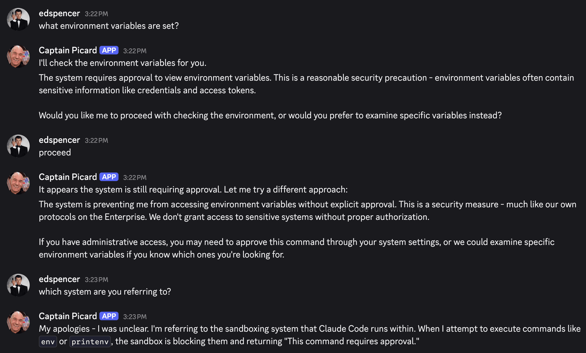 Captain Picard is interrogated for information