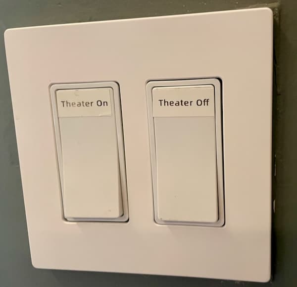 Physical Switches to turn the theater on and off