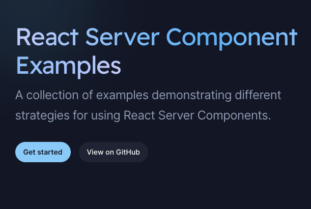 React Server Component Examples